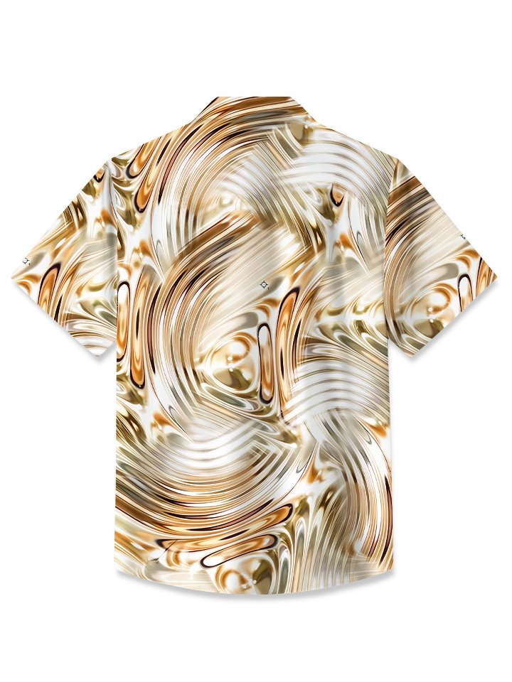 Camisa de manga corta para hombre con estampado 3D de ondas de verano y botones con bolsillo informal para vacaciones Alohadaddy