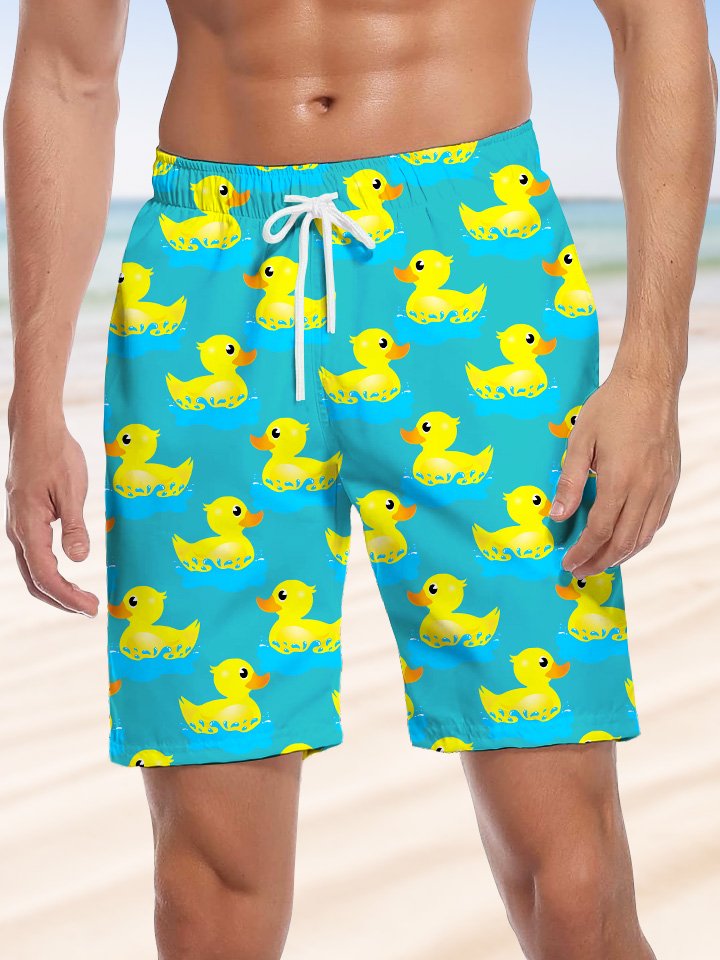 Alohadaddy Summer Duck Animal Pocket Button Leisure Vacation Men&