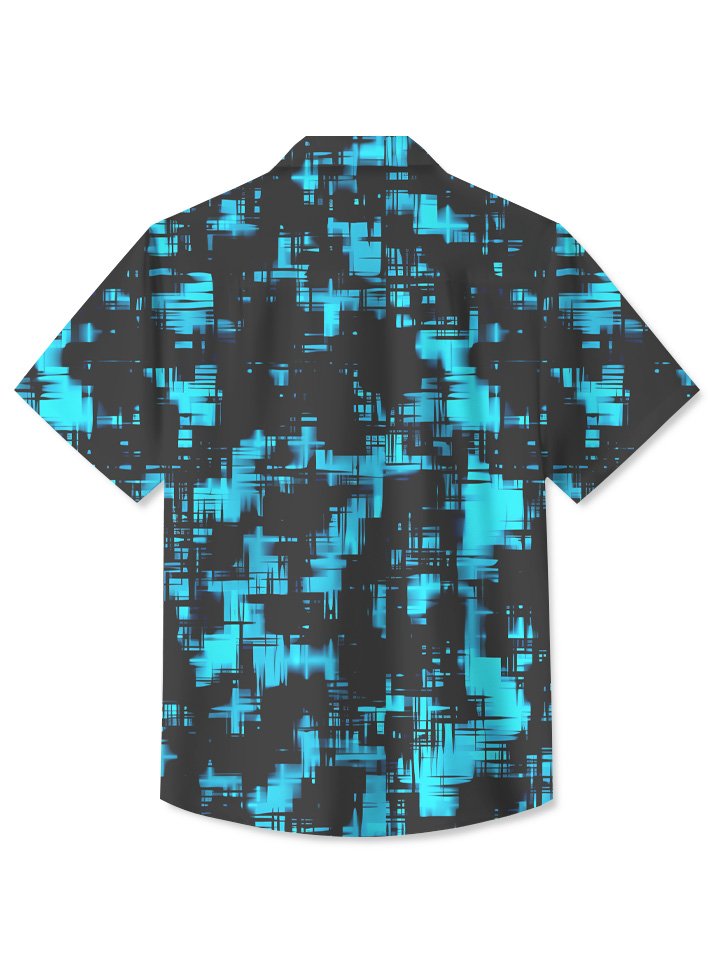 Camisa informal de verano para hombre con botones y bolsillo con estampado étnico en contraste de color Alohadaddy