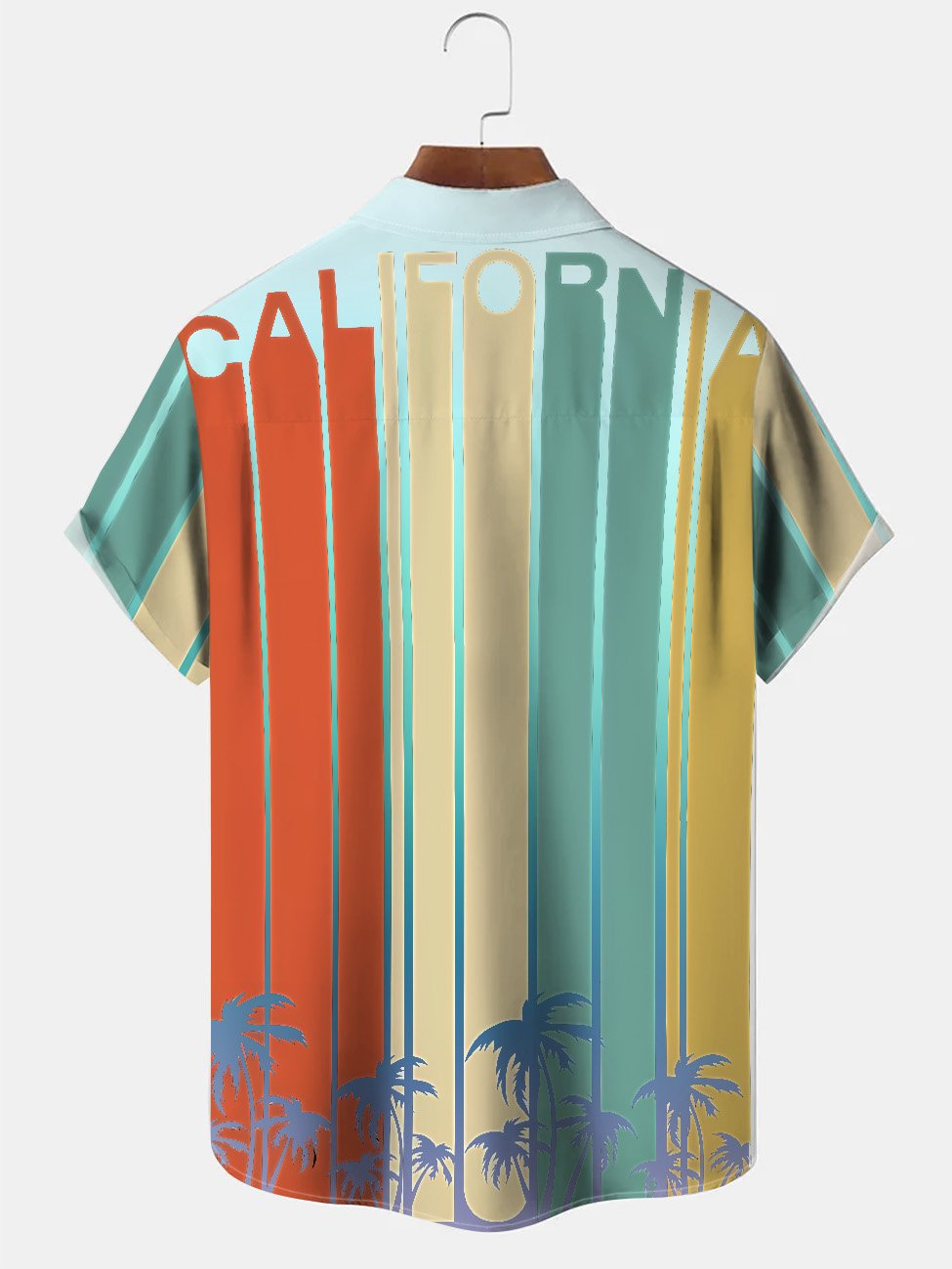 Chemise à manches courtes pour homme avec poches et boutons en forme de cocotier, motif lettres d&