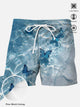 Short décontracté pour homme avec poche et bouton Motif papillon et vague d'été Alohadaddy