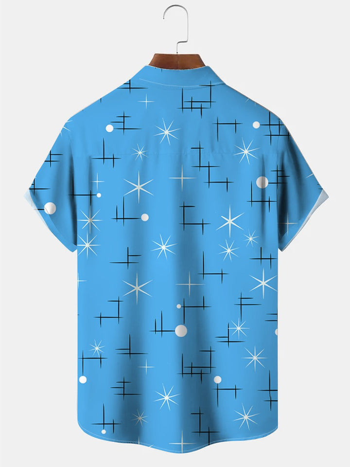 Chemise à manches courtes pour homme, décontractée, avec poches, boutons, motif géométrique, été, Alohadaddy