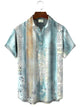 Alohadaddy Summer Retro English Letters Pocket Button Casual Men's Polyester Short Sleeve Shirt