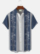 Alohadaddy Summer Plant Bamboo Men's 50S Bowling Commuter Button Pocket Polyester Short Sleeve Shirt