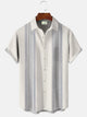 Alohadaddy Summer Ethnic Pattern Men's 50S Bowling Commuter Button Pocket Polyester Short Sleeve Shirt