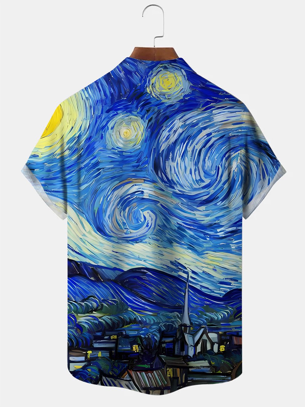 Chemise à manches courtes en polyester avec poche boutonnée pour homme Alohadaddy Summer Oil Painting Monet