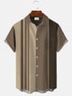 Alohadaddy Summer Geometric Stripes Men's 50S Bowling Commuter Polyester Button Pocket Short Sleeve Vacation Shirt