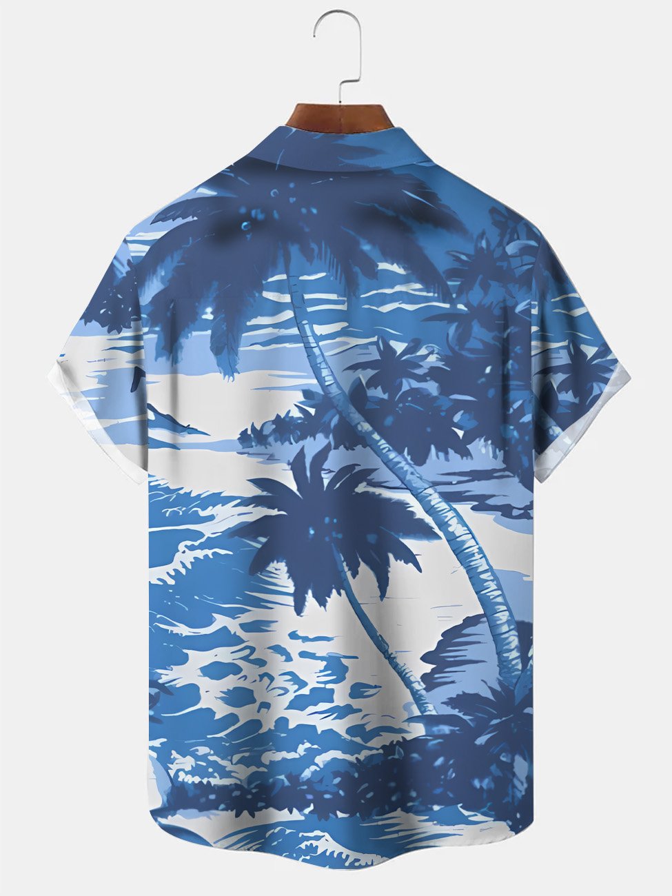 Chemise à manches courtes décontractée à boutons avec poche pour homme, motif cocotier d&