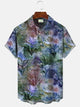 Alohadaddy Summer Plant Tree Men Button Pocket Casual Short Sleeve Shirt