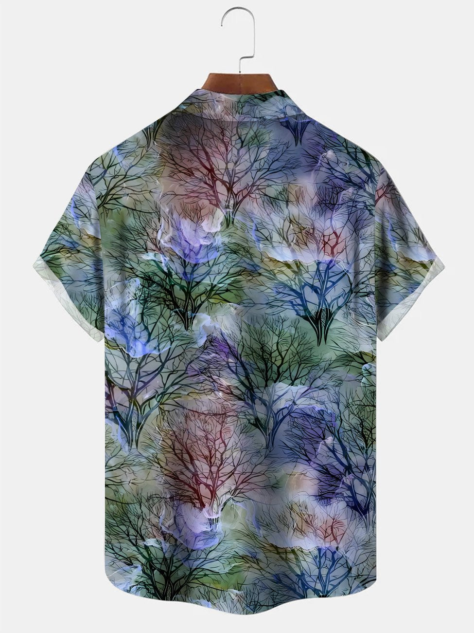 Alohadaddy Summer Plant Tree Men Button Pocket Casual Short Sleeve Shirt