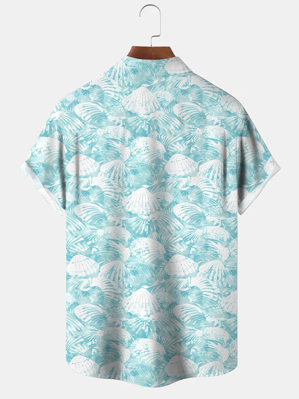 Chemise à manches courtes décontractée pour homme avec poche boutonnée et coquillages d&