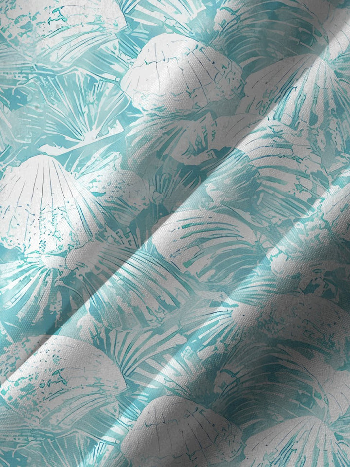 Chemise à manches courtes décontractée pour homme avec poche boutonnée et coquillages d&