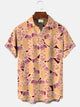 Alohadaddy Summer Hot Dog Art 3D Button Pocket Casual Vacation Short Sleeve Shirt