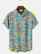 Alohadaddy Summer Geometric Contrast Color Men Button Pocket Casual Vacation Shirt