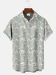 Alohadaddy Summer Wave Mens Button Pocket Casual Shirt