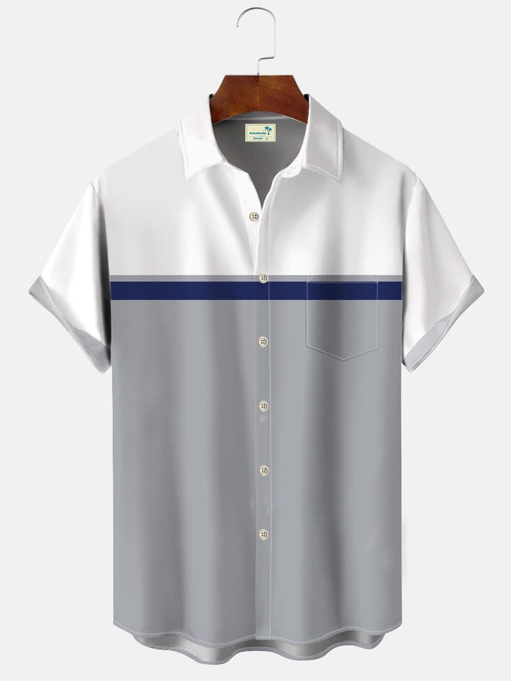 Chemise à manches courtes décontractée à rayures géométriques d&