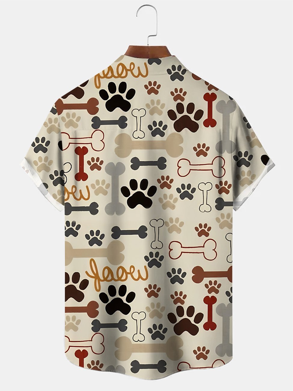 Alohadaddy Summer Animal Puppy Men Button Pocket Casual Vacation Shirt