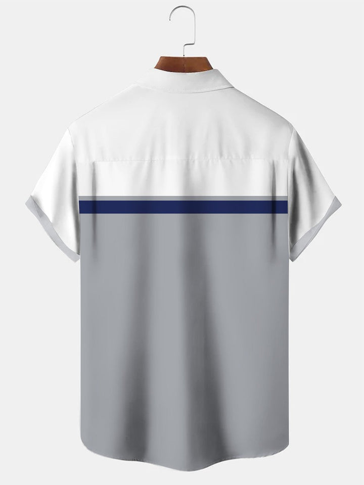 Chemise à manches courtes décontractée à rayures géométriques d&