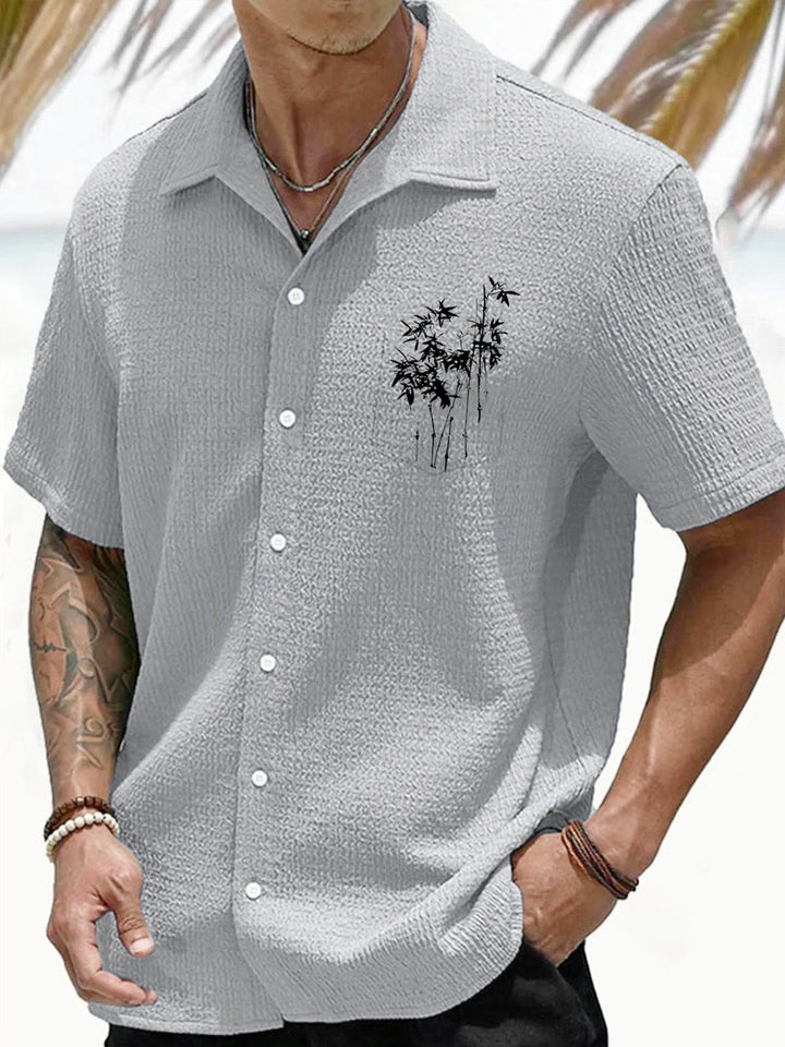 Camisa informal de verano con botones y bolsillos de bambú para hombre de Alohadaddy