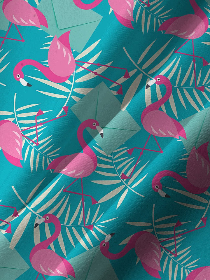 Camisa informal con bolsillos y botones para hombre con diseño de flamencos de verano de Alohadaddy