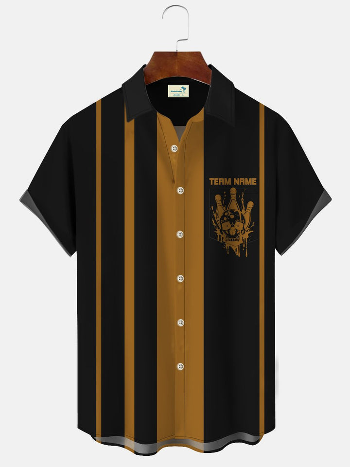 Alohadaddy Summer Geometric Stripes Bowling Men&