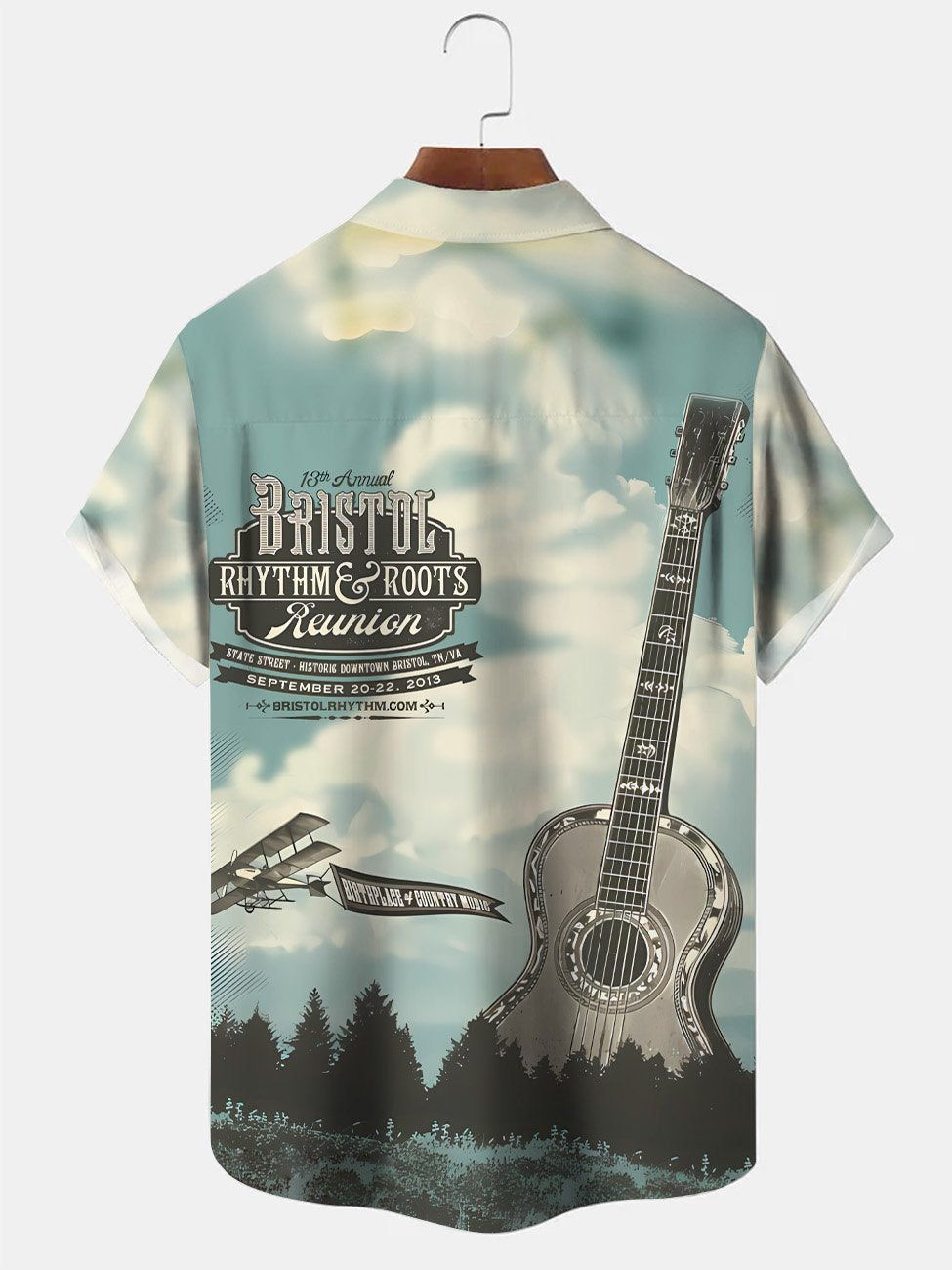 Camisa informal de manga corta con botones y bolsillo para hombre, estilo retro musical, estilo guitarra, de Alohadaddy
