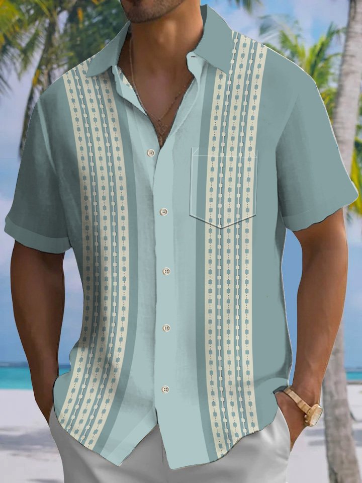 Alohadaddy Summer National Geometric Pattern Men&