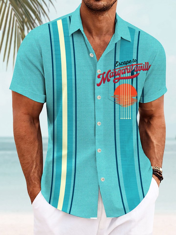 Alohadaddy Summer Stripes Music Sunset Men&