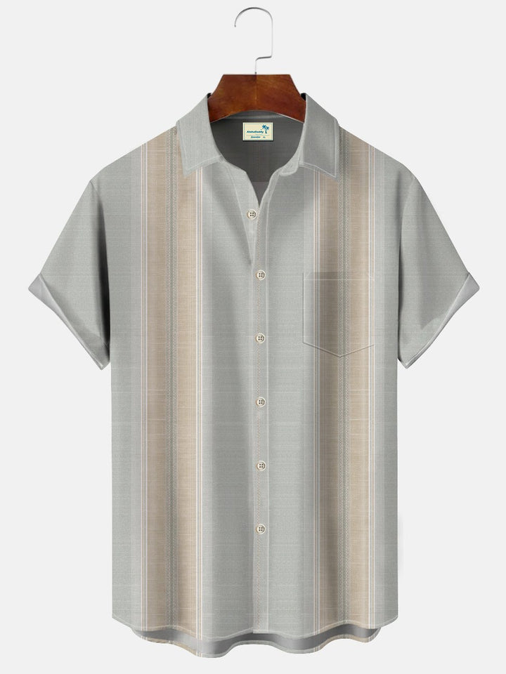 Camisa de manga corta con bolsillos y botones para hombre, estilo informal, estilo bolos, estilo retro, con estampado nacional, de los años 50, de Alohadaddy