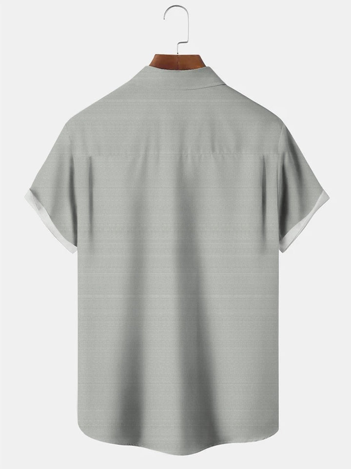 Camisa de manga corta con bolsillos y botones para hombre, estilo informal, estilo bolos, estilo retro, con estampado nacional, de los años 50, de Alohadaddy