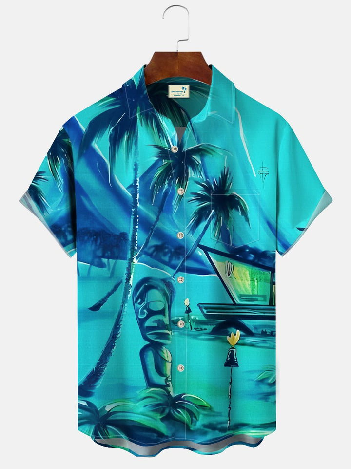 Alohadaddy Coconut Tree Stone Statue Vintage Men&