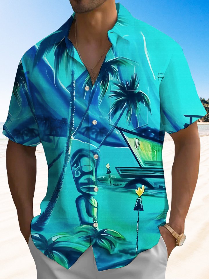 Alohadaddy Coconut Tree Stone Statue Vintage Men&