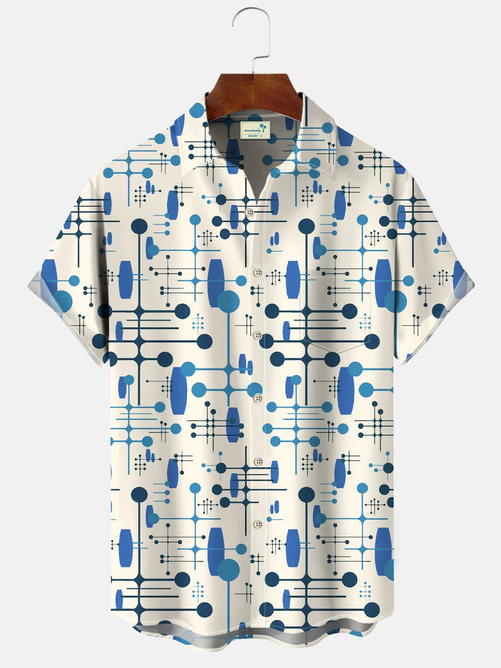 Alohadaddy Summer Geometric Pattern Polka Dot Lines Casual Vacation Shirt