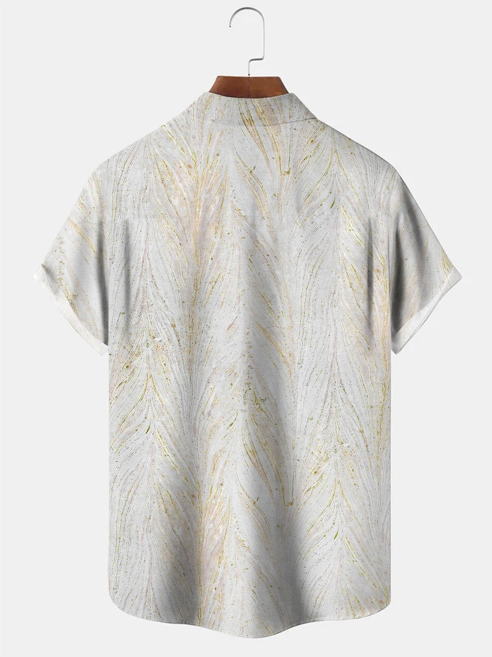 Camisa informal de manga corta con bolsillos y botones para hombre, estilo bolos, estilo años 50, con rayas geométricas y hojas de Alohadaddy