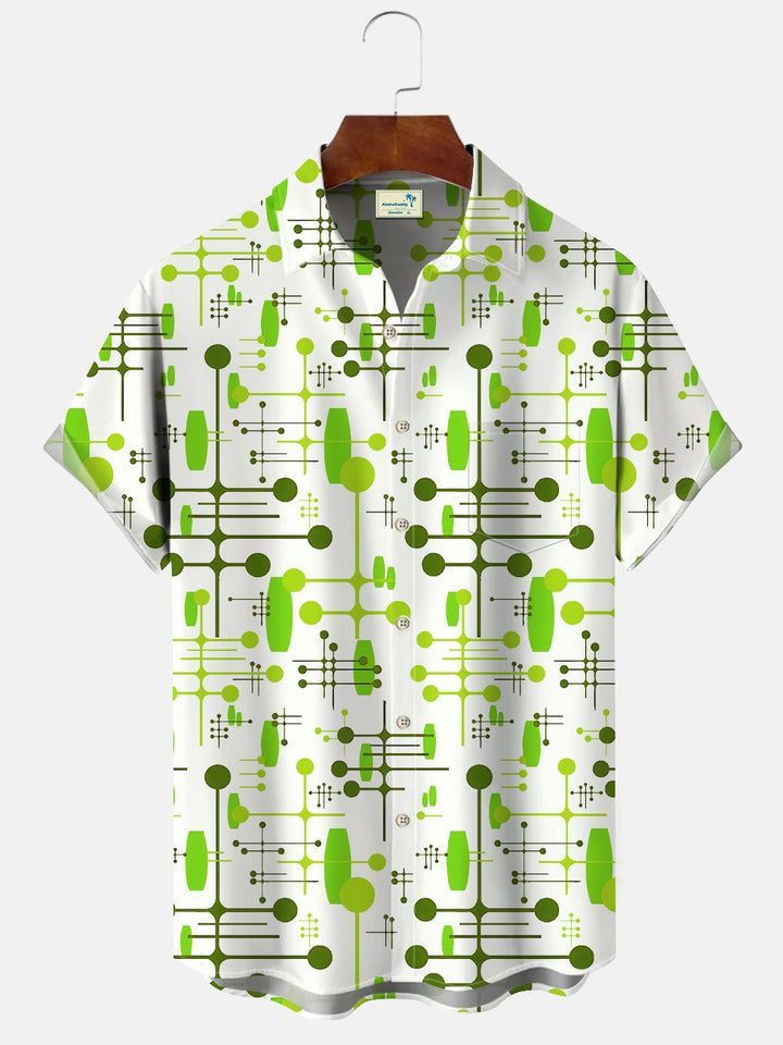 Alohadaddy Summer Geometric Pattern Polka Dot Lines Casual Vacation Shirt