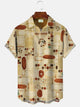 Camisa informal de manga corta con botones y bolsillo para hombre, estilo étnico, con estampado geométrico, estilo retro, de Alohadaddy