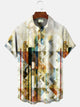 Camisa informal de manga corta con botones y bolsillo para hombre, estilo étnico retro, con estampado geométrico, de Alohadaddy