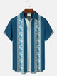 Alohadaddy Geometric Stripes Retro Flowers Men Pocket Button Casual 50S Bowling Commuter Short Sleeve Shirt