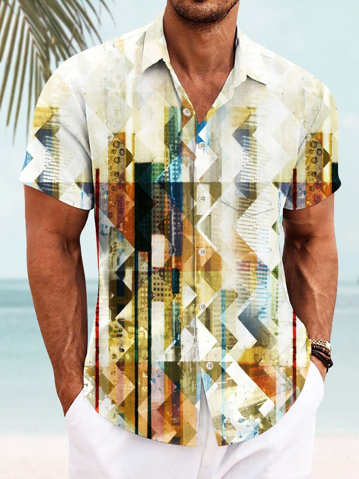 Alohadaddy Retro Ethnic Style Geometric Pattern Men&