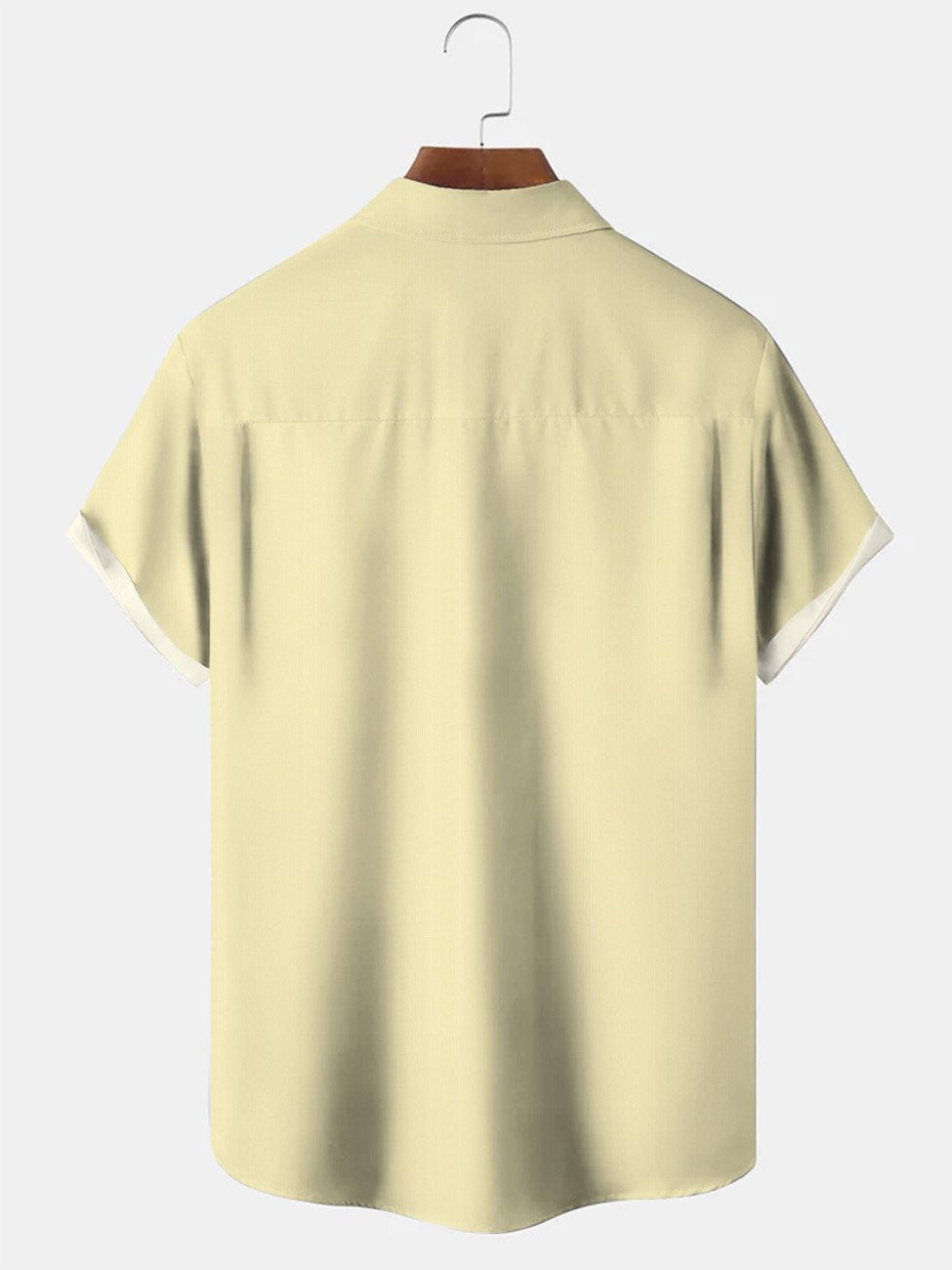 Alohadaddy Geometric Stripes Contrast Color Wine Glass Men Button Pocket 50S Bowling Commuter Casual Short Sleeve Shirt