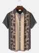 Alohadaddy Retro Ethnic Flower Men's Button Pocket 50S Bowling Commuter Casual Short Sleeve Shirt