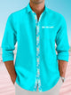 Camisa informal de manga larga para hombre, estilo años 50, con bolsillos y botones, con flores de colores fluorescentes, para ir al trabajo y jugar a los bolos