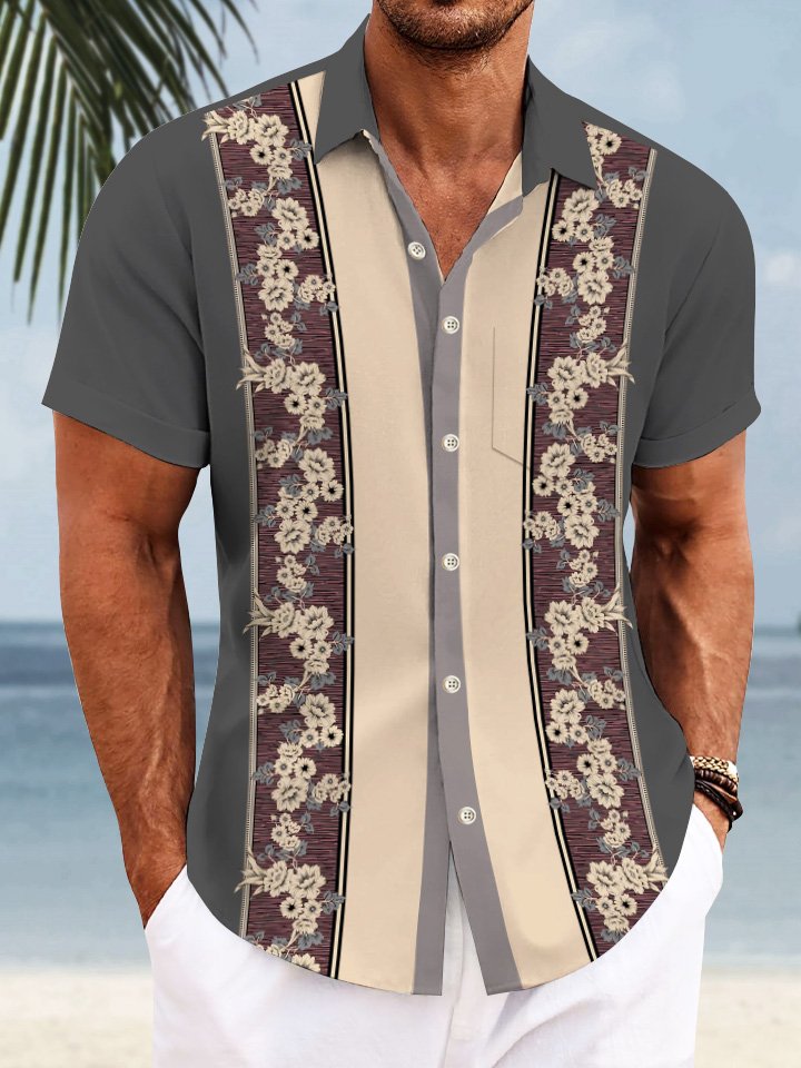 Alohadaddy Retro Ethnic Flower Men&