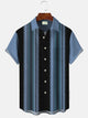 Alohadaddy Retro National Pattern Men's Button Pocket Casual 50S Bowling Commuter Short Sleeve Shirt