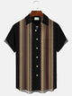 Alohadaddy Retro National Pattern Men's Button Pocket Casual 50S Bowling Commuter Short Sleeve Shirt