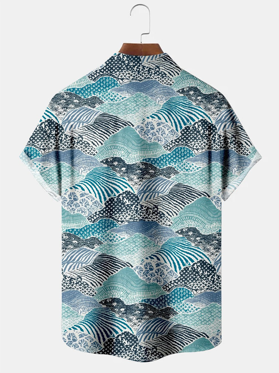 Chemise à manches courtes décontractée à boutons et poches pour homme Alohadaddy Wave Retro