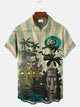 Alohadaddy Ethnic Style Stone Statue Men's Pocket Button Casual Vacation Short Sleeve Shirt