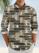 Alohadaddy Retro Ethnic Style Geometric Pattern Men's Button Pocket Casual Vacation Long Sleeve Shirt