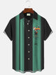 Alohadaddy Retro Funny Animals Parrot Men Button Pocket Casual 50S Bowling Commuter Short Sleeve Shirt