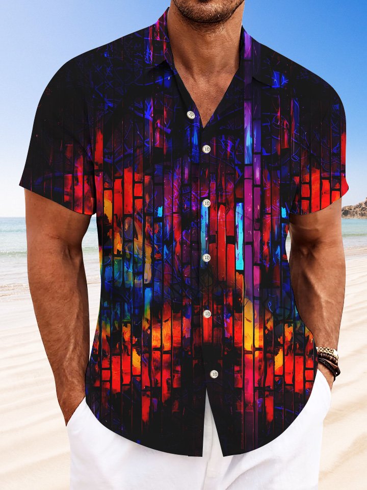 Alohadaddy Retro Geometric Pattern Men&